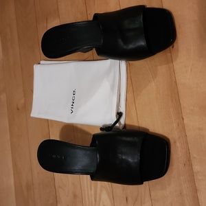 Vince Pia Black Leather Wedge 8, EUR 38 NWT